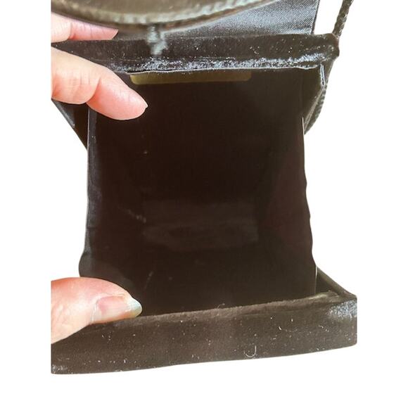 Valerie Stevens Vintage Black Velvet Evening Bag with Cord Strap - Picture 7 of 8
